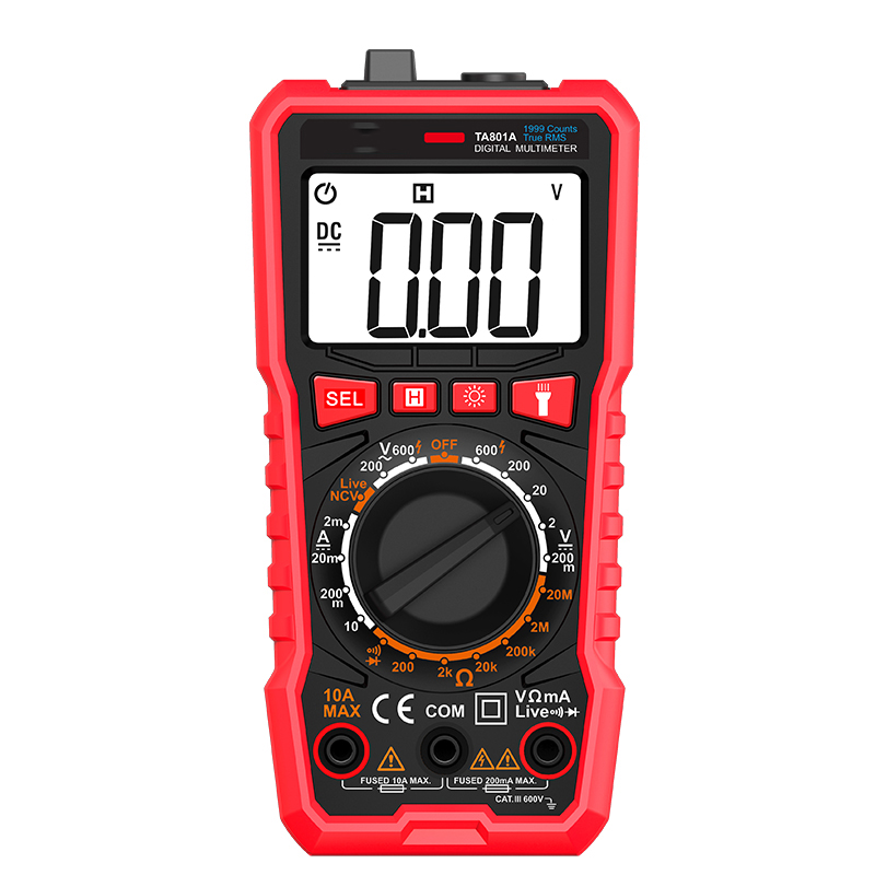 TA801A Manual Range Ncv Ac Dc Ohm Hz Smart Digital Multimeter Tester