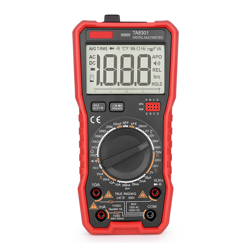 TA8301 Manual Range Professional AC DC NCV Smart Ture RMS Voice Broadcasting Digital Multimeter Tester